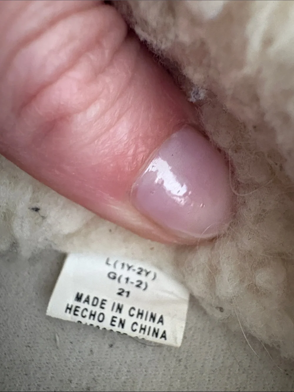 Old Navy Tan Suede-Look Kids Slippers with Cream Fleece Lining
